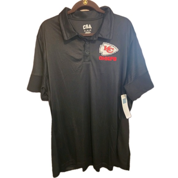 NFL Other - NFL Apparel Kansas City Chiefs Men's Black Polo Size 2X Football NWT Sporty